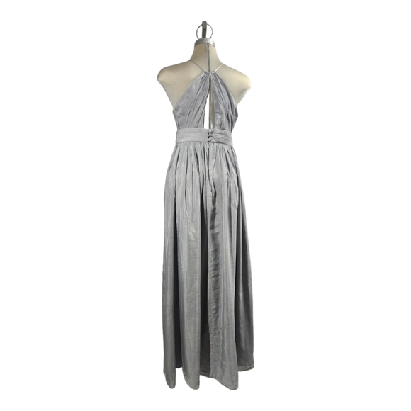 Luxury Designer Summer Maxi dress Gray Moda International size 4 - Picture 5 of 9
